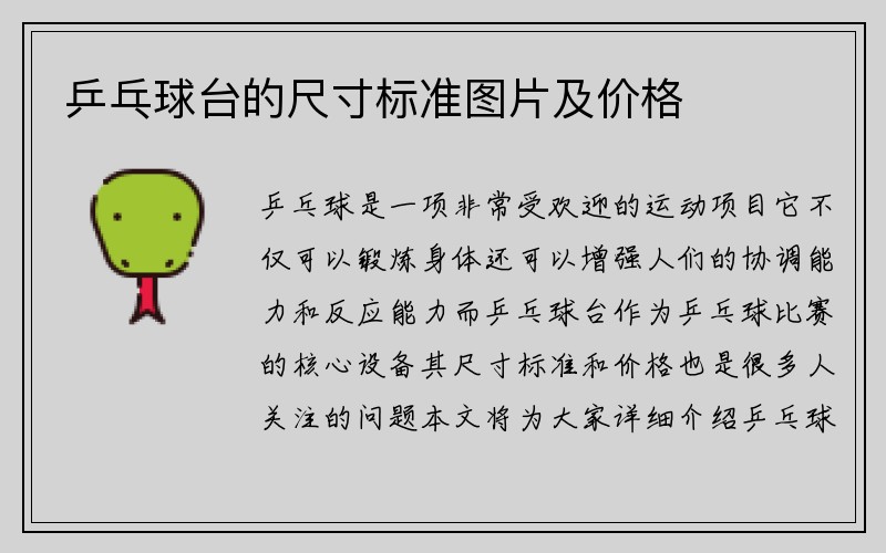 乒乓球台的尺寸标准图片及价格