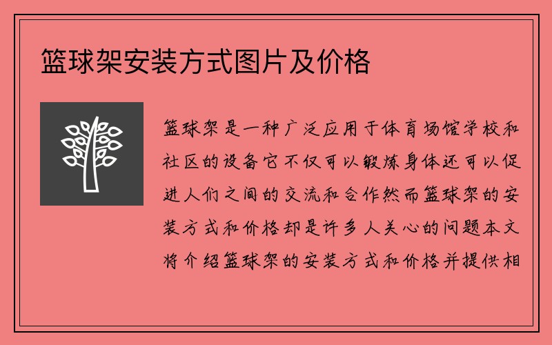 篮球架安装方式图片及价格