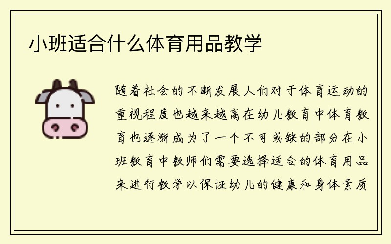 小班适合什么体育用品教学