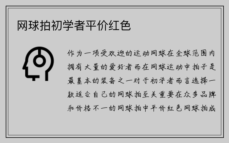 网球拍初学者平价红色