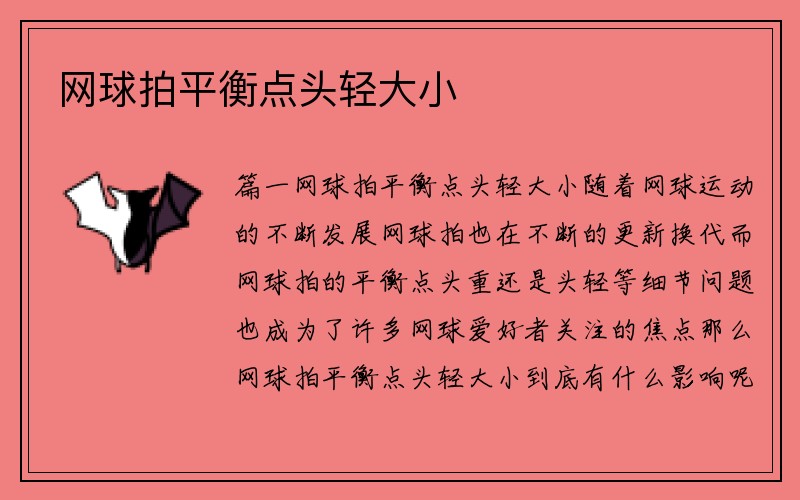 网球拍平衡点头轻大小